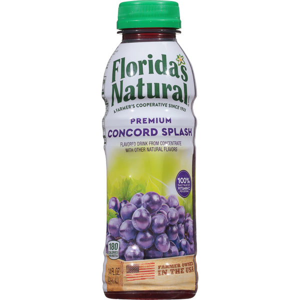 Florida's Natural Concord Grape Splash 14 oz Bottles Florida's