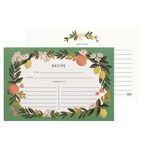 Citrus Floral Recipe Cards