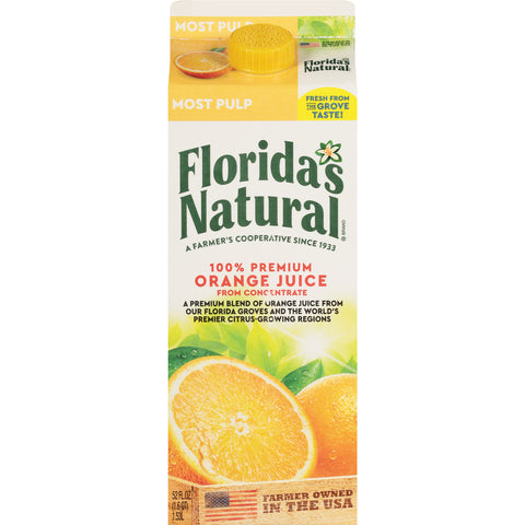 Florida's Natural Orange Juice with Most Pulp 52 oz Carton