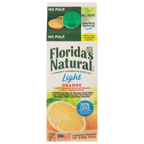 Florida's Natural Light No Pulp Orange Juice 52 oz Carton