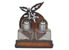 Orange Salt & Pepper Mini Shakers with Caddy