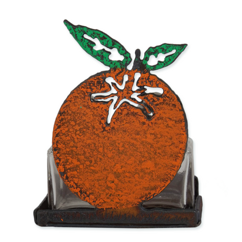 Orange Salt & Pepper Mini Shakers with Caddy