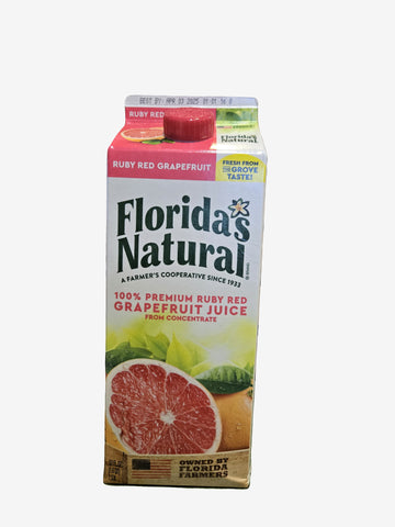 Florida's Natural Ruby Red Grapefruit Juice 52 oz Carton