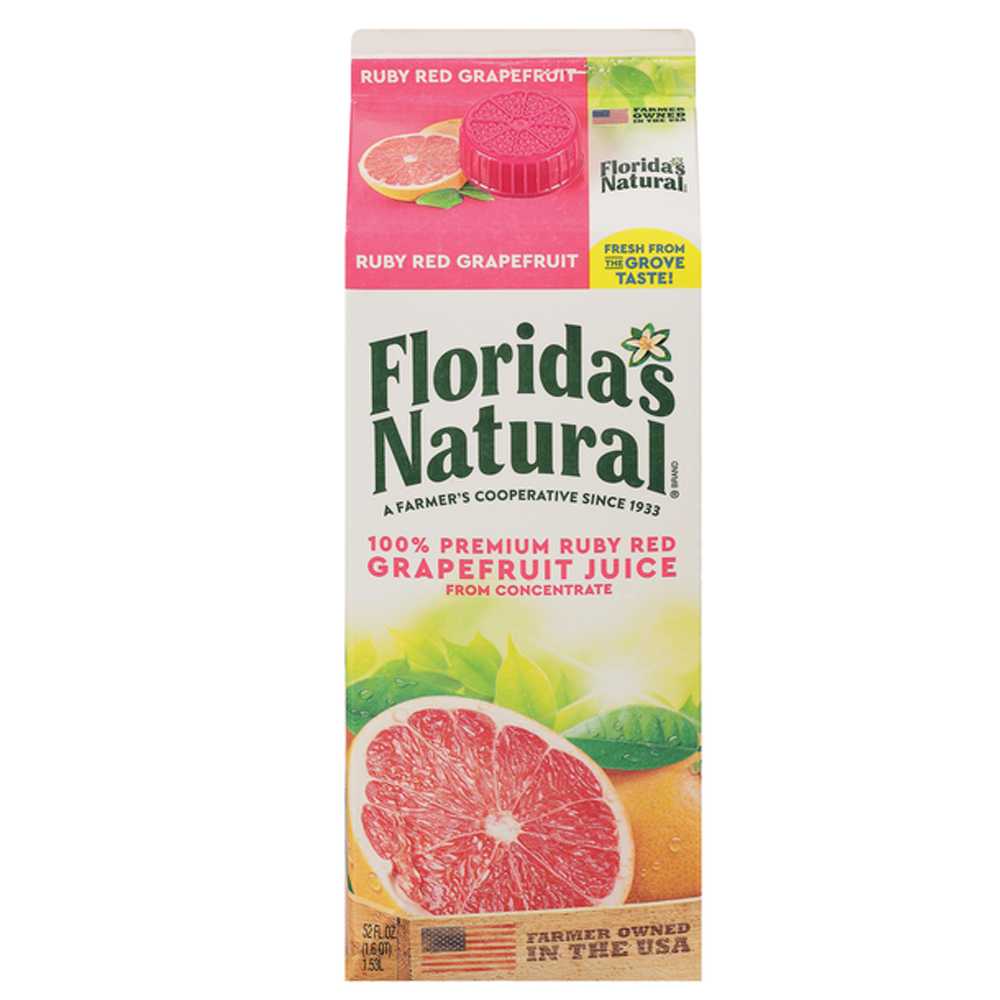 Florida's Natural Ruby Red Grapefruit Juice 52 oz Carton